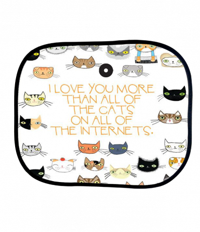 ม่านบังแดดพิมพ์ลาย Cat pattern sunshade